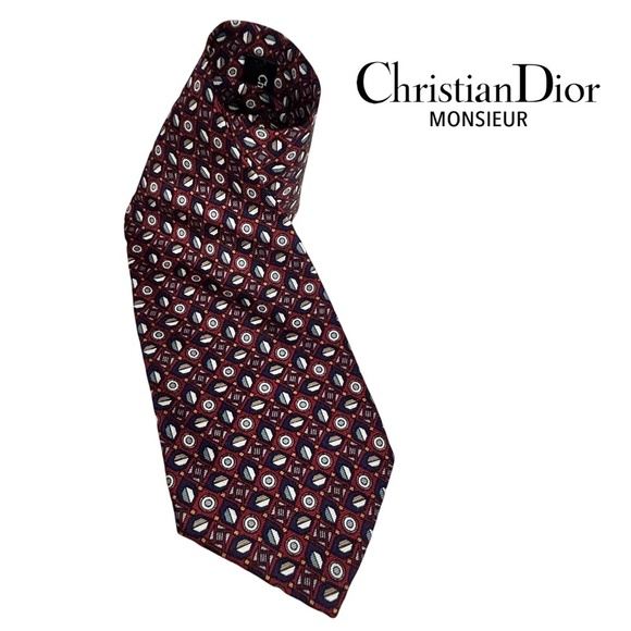Christian Dior Monsieur Necktie Tie 100% Silk USA Capsule & Circle Pattern Y2K - Picture 1 of 10